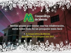 A Cooperativa de Meirás deséxavos un bo nadal e feliz ano 2017